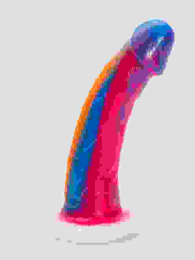 Vixen Mustang VixSkin Bright Realistic Suction Cup Dildo 6.5 Inch, Rainbow, hi-res